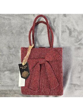 From India to You Red Bow Beaded Bag Viral TikTok Party Holiday Formal Festival